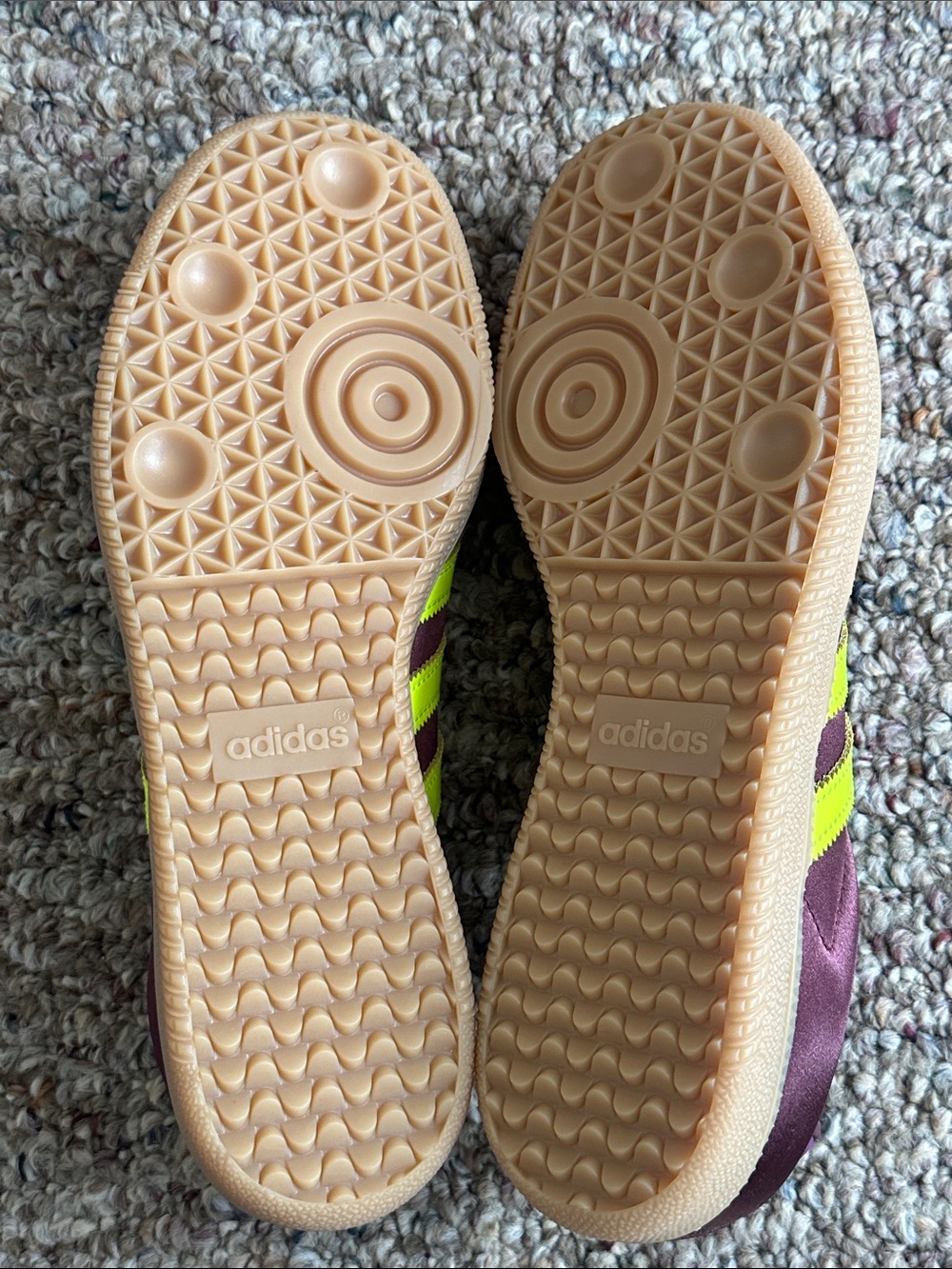 adidas samba Purple and Neon Yellow Suede Low-Top Sneakers - Picture 6 of 8